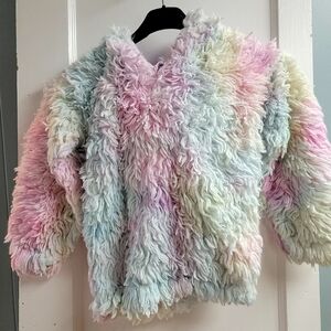 Deux Par Deux, Kid's Size 7, Rainbow print hoodie